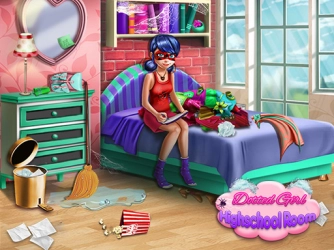 Game: Dotted Girl Highschool Room