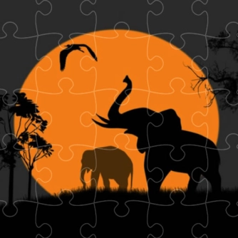 Game: Elephant Silhouette Jigsaw