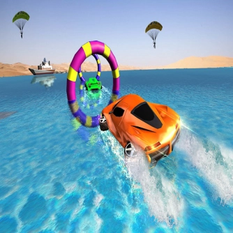 Game: Floating Water Surfer Car Driving : Beach Racing